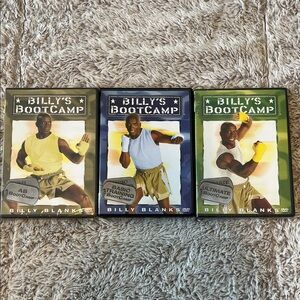 Fitness DVD Set - Blue, Green, and Gray